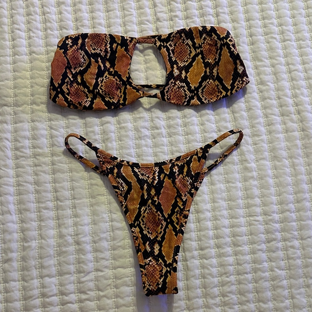 INDAH SNAKESKIN CHEEKY SWIM SUIT SMALL